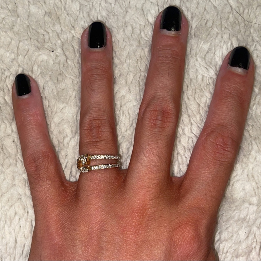 Swarovski safety pin ring